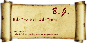 Börzsei János névjegykártya