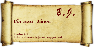 Börzsei János névjegykártya