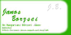 janos borzsei business card